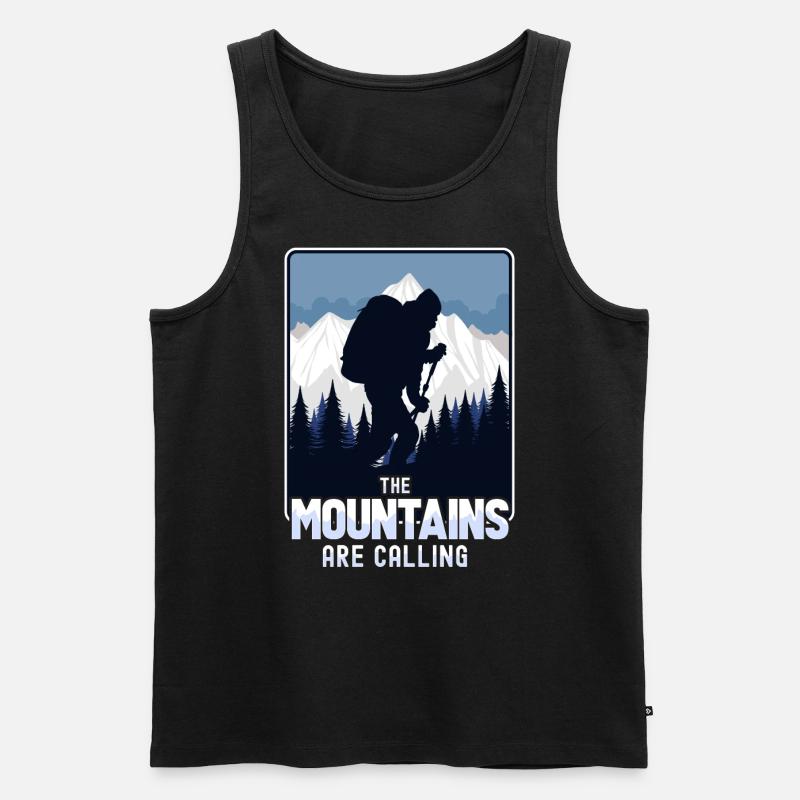 Die Berge rufen - Männer Premium Bio Tank Top - Schwarz