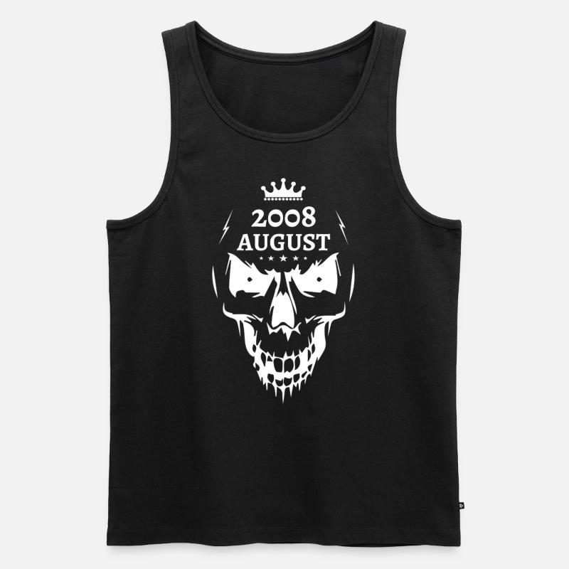August 2008 Totenkopf - Männer Premium Bio Tank Top - Schwarz