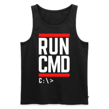 Run CMD Lustiger Spruch Informatik Nerd Code - Männer Premium Bio Tank Top - Schwarz - Vorne - Michal (187cm)