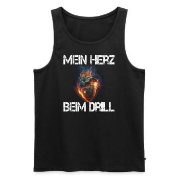 Herz Adrenalin Angeln Drillen - Männer Premium Bio Tank Top - Schwarz - Vorne - AI Model Male 178 light (178cm)