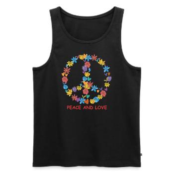 peace and love - Männer Premium Bio Tank Top - Schwarz - Vorne - Michal (187cm)