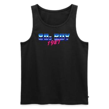 80's Boy 1987, Geburtsshirt - Männer Premium Bio Tank Top - Schwarz - Vorne - Michal (187cm)