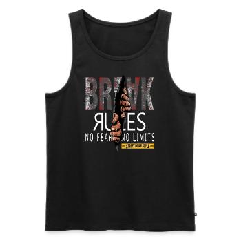 Break Rules - Regeln Brechen - Men's Premium Organic Tank Top - black - Front - Michal (187cm)
