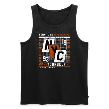 New York - Männer Premium Bio Tank Top - Schwarz - Vorne - Michal (187cm)