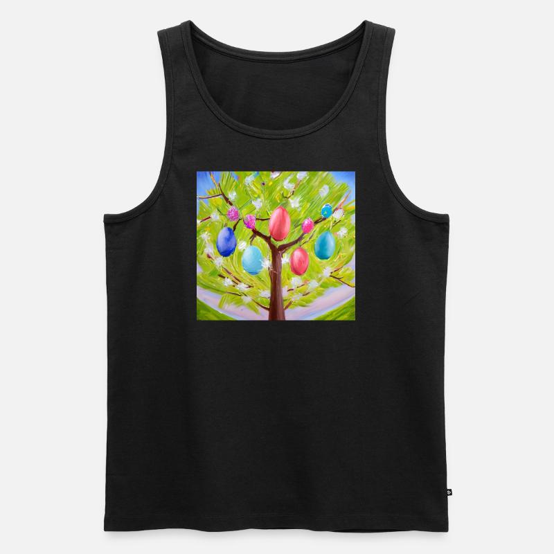 Bunter Eierbaum - Männer Premium Bio Tank Top - Schwarz