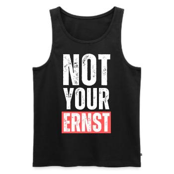 Not your ernst.Lustige Übersetzung Englisch Spruch - Männer Premium Bio Tank Top - Schwarz - Vorne - Michal (187cm)