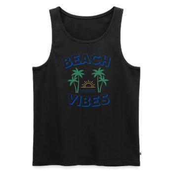 Beach Vibes - Männer Premium Bio Tank Top - Schwarz - Vorne - AI Model Male 178 light (178cm)