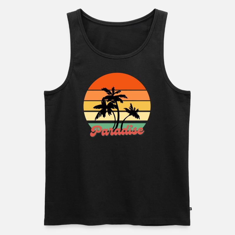Paradise - Männer Premium Bio Tank Top - Schwarz