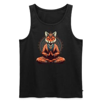 Yoga Master Fox - Men's Premium Organic Tank Top - black - Front - Michal (187cm)