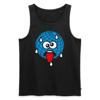 Emoticon / Climate Change / Warming / Earth Day 3C - Men's Premium Organic Tank Top - black - Front - AI Model Male 178 light (178cm)