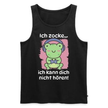 Zocken Gamer Gaming witziger Spruch - Männer Premium Bio Tank Top - Schwarz - Vorne - AI Model Male 178 light (178cm)