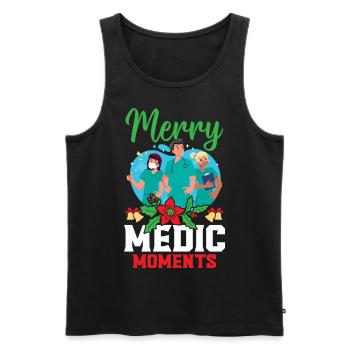 Merry Medic Moments Krankenschwester Weihnachten - Männer Premium Bio Tank Top - Schwarz - Vorne - AI Model Male 178 light (178cm)