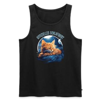 Chemise de nuit officielle avec chat mignon - Débardeur bio Premium Homme - noir - Devant - Michal (187cm)
