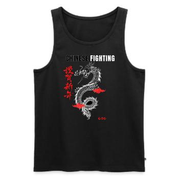 Chinese Fighting club - Männer Premium Bio Tank Top - Schwarz - Vorne - Michal (187cm)