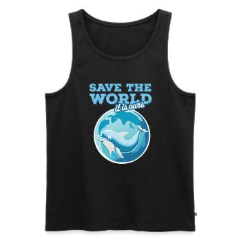 save the world - Männer Premium Bio Tank Top - Schwarz - Vorne - Michal (187cm)