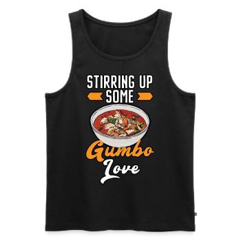 Gumbo Lovers Foodie Louisiane Manger Cuisine Cajun - Débardeur bio Premium Homme - noir - Devant - Michal (187cm)