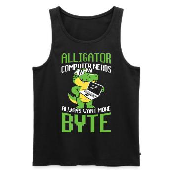 Alligator Computer Nerd Byte für Krokodil Fan - Männer Premium Bio Tank Top - Schwarz - Vorne - Michal (187cm)