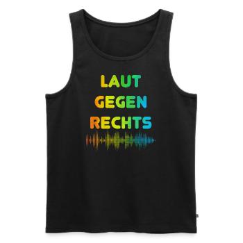 Laut gegen rechts Nr 07 - Männer Premium Bio Tank Top - Schwarz - Vorne - Michal (187cm)