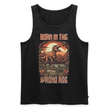 born in the wrong age - Männer Premium Bio Tank Top - Schwarz - Vorne - Michal (187cm)