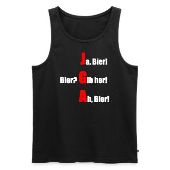 Bier? JGA! - Männer Premium Bio Tank Top - Schwarz - Vorne - AI Model Male 178 light (178cm)