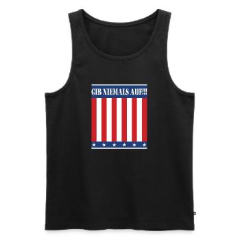 Gib niemals auf - Männer Premium Bio Tank Top - Schwarz - Vorne - Michal (187cm)