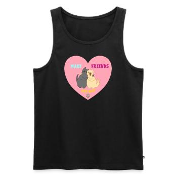 Make Friends, Not War . Freundschaft statt Krieg - Männer Premium Bio Tank Top - Schwarz - Vorne - AI Model Male 178 light (178cm)