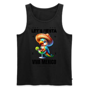 Let's Fiesta Viva Mexico Parrot - Men's Premium Organic Tank Top - black - Front - Michal (187cm)