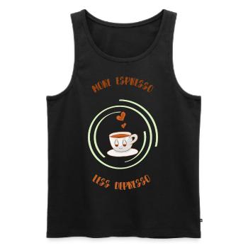 Espresso, Coffee, Kaffee, Latte, Geschenkidee, Fun - Männer Premium Bio Tank Top - Schwarz - Vorne - AI Model Male 178 light (178cm)