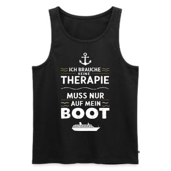 Ich Muss Nur Auf Mein Boot für einen - Männer Premium Bio Tank Top - Schwarz - Vorne - Michal (187cm)