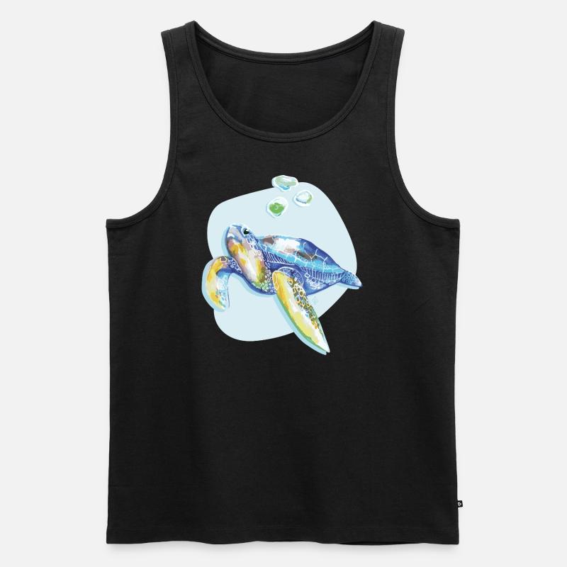 Turtle 02 - Männer Premium Bio Tank Top - Schwarz