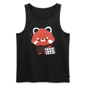 Sleepy Red Panda - Men's Premium Organic Tank Top - black - Front - AI Model Male 178 light (178cm)