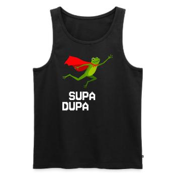 Grenouille Supa Dupa - Débardeur bio Premium Homme - noir - Devant - AI Model Male 178 light (178cm)