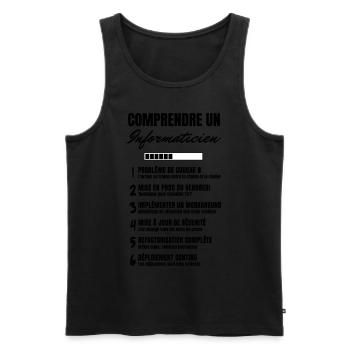 Metier jargon informaticien - Débardeur bio Premium Homme - noir - Devant - Michal (187cm)