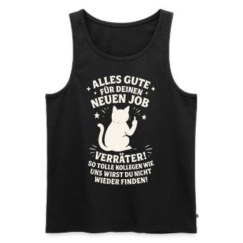 Alles gute für deinen neuen Job | Jobwechsel Katze - Männer Premium Bio Tank Top - Schwarz - Vorne - AI Model Male 178 light (178cm)
