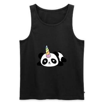 Pandacorn, Panda, Einhorn, Unicorn, Einhörner - Männer Premium Bio Tank Top - Schwarz - Vorne - AI Model Male 178 light (178cm)