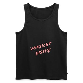 Vorsicht Bissig Zicke Dickkopf Zimtzicke Geschenk - Männer Premium Bio Tank Top - Schwarz - Vorne - AI Model Male 178 light (178cm)