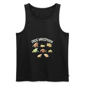 Frog Whisperer, Animal Lover Gift, Funny Shirt, - Men's Premium Organic Tank Top - black - Front - AI Model Male 178 light (178cm)