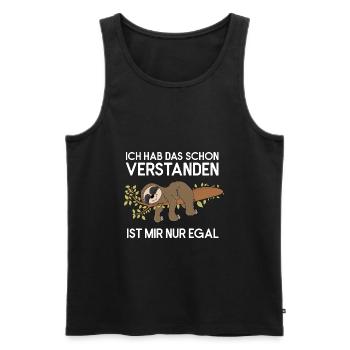 Faultier Hab Verstanden Mir egal Faultierspruch - Männer Premium Bio Tank Top - Schwarz - Vorne - AI Model Male 178 light (178cm)