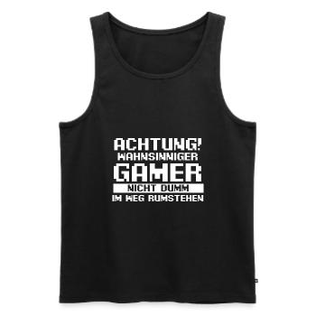 Gaming Zocken Zocker Gamer - Männer Premium Bio Tank Top - Schwarz - Vorne - Michal (187cm)