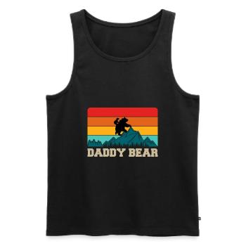 Daddy Bear climb the Mountain in Forest der Bär - Männer Premium Bio Tank Top - Schwarz - Vorne - AI Model Male 178 light (178cm)