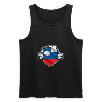 Slowenien Flagge Balkan Slowenische Fahne Vintage - Männer Premium Bio Tank Top - Schwarz - Vorne - AI Model Male 178 light (178cm)