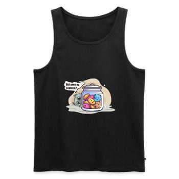 Chat et biscuits : un duo parfait - Débardeur bio Premium Homme - noir - Devant - Michal (187cm)