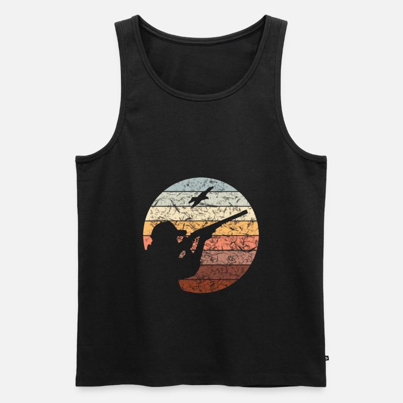 Jäger Retro - Männer Premium Bio Tank Top - Schwarz