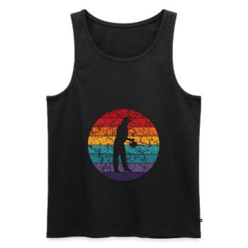 Retro Blumen Liebhaber - Florist - Männer Premium Bio Tank Top - Schwarz - Vorne - AI Model Male 178 light (178cm)