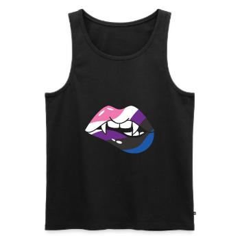 Halloween Vampire Mouth - Men's Premium Organic Tank Top - black - Front - AI Model Male 178 light (178cm)