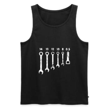 CLÉ À MOLETTE - OUVRE-BIÈRE - Débardeur bio Premium Homme - noir - Devant - AI Model Male 178 light (178cm)