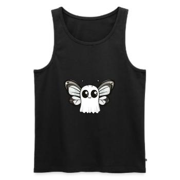 papillon Halloween bande dessinée fantôme - Débardeur bio Premium Homme - noir - Devant - Michal (187cm)