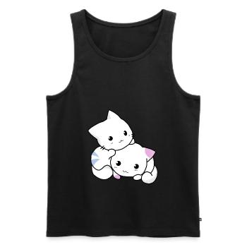 kittens - Men's Premium Organic Tank Top - black - Front - AI Model Male 178 light (178cm)