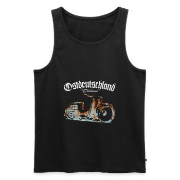Simson Schwalbe - Ostdeutschland - Oldskool - Männer Premium Bio Tank Top - Schwarz - Vorne - AI Model Male 178 light (178cm)