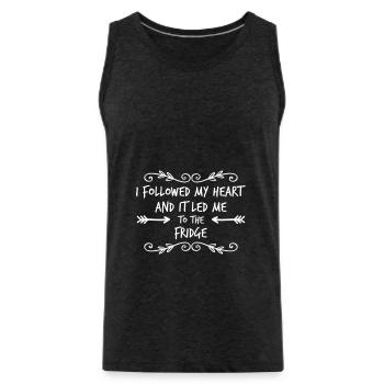 I Followed My Heart And It Led Me To The Fridge - Men's Premium Organic Tank Top - charcoal grey - Front - Alexander (188cm)